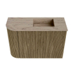 Mondiaz JOYA-DLUX Meuble de toilette 61,6cm - arrondi gauche couleur Dusk - Vasque FAYE position Droite 1 trou de robinet couleur Arena SW1425759