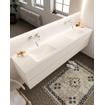 Mondiaz VICA ensemble de meuble de salle de bain - 200cm - meuble sous-vasque lin - 4 tiroirs - lavabo nuage double - sans trou de robinet - version XL 60cm de haut SW1089620