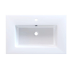 Arcqua Mira Lavabo encastré - 71x46x1.5cm - vasque simple - 1 trou de robinet - marbre de synthèse - blanc brillant SW1581351