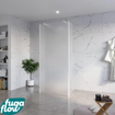 FugaFlow Eccelente Vetro Douche à l'italienne - 90x200cm - verre satiné - anticalcaire - verre de sécurité 8mm - 2 parois latérales 30cm - avec bras muraux et profilés d'angle - Blanc mat SW1125904