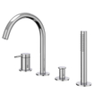 IVY Bond Combiné de rebord de baignoire - 4 voies - mitigeur - bec orientable - douchette extractible - Chrome SW1031145