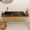 Mondiaz JOYA-DLUX 100cm toiletmeubel - kleur Oak - Wastafel FAYE positie Links Zonder kraangat kleur Lava. SW1422062