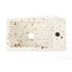 FugaFlow Eccelente Pietra Ensemble lave-mains - 40x22x10cm - trou de robinet à droite - robinet de lave-mains acier inox brossé PVD - bonde - siphon abaissé - beige mat SW1468983