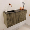 Mondiaz JOYA-DLUX 80cm toiletmeubel - kleur Dusk - Wastafel FAYE positie Links Zonder kraangat kleur Lava. SW1423216