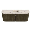 Mondiaz JOYA-DLUX 103.2cm meuble de toilette - arrondis gauche et droite couleur Shadow - Vasque FAYE position Milieu Sans trou de robinet couleur Nata. SW1425005