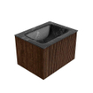 MONDIAZ KURVE-DLUX Meuble de salle de bains 60 cm couleur Walnut avec 1 tiroir. Lavabo CLOUD centré sans trou de robinet couleur Lava. SW1137228