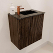 Mondiaz JOYA-DLUX 40cm toiletmeubel - kleur Walnut - Wastafel FAYE positie Rechts 1 kraangat kleur Lava. SW1422440