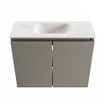 MONDIAZ TURE-DLUX Meuble toilette - 60cm - Smoke - EDEN - vasque Ostra - position centrale - sans trou de robinet SW1105122