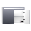 BRAUER 2.0 Armoire de toilette 100x70x15cm éclairage intégré rectangulaire 2 portes pivotantes MDF Mat Blanc SW371649