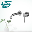 FugaFlow Eccelente Sobrado Robinet lavabo encastrable 2 trous avec partie encastrable Inox brossé SW1123461