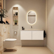 Mondiaz GLOW Miroir de salle de bains - Ovale - 45x90cm - Éclairage LED indirect - Capteur de mouvement - Talc (Blanc) SW1105197