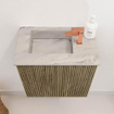 Mondiaz JOYA-DLUX 40cm toiletmeubel - kleur Dusk - Wastafel FAYE positie Links 1 kraangat kleur Glace. SW1423117