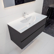 Mondiaz VICA Meuble Dark grey avec 2 tiroirs 100x50x45cm vasque lavabo Denia centre 1 trou de robinet SW409858