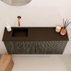 Mondiaz JOYA 90cm meuble de salle de bains - couleur Shadow - Vasque FAYE position Gauche Sans trou de robinet couleur Urban. SW1421508