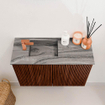 Mondiaz JOYA-DLUX 60cm toiletmeubel - kleur Ruby - Wastafel FAYE positie Links 1 kraangat kleur Sombra. SW1425658