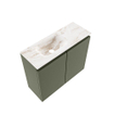 MONDIAZ TURE-DLUX Meuble toilette - 60cm - Army - EDEN - vasque Frappe - position gauche - 1 trou de robinet SW1102647