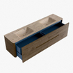 Mondiaz CIRO-DLUX Ensemble de meubles de salle de bains - 190x45x50cm - Plan vasque solid surface Arena - 2 cuves Double - sans trous de robinet - 4 tiroirs - Dusk SW1533140