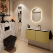 MONDIAZ TURE-DLUX Meuble toilette - 100cm - Oro - EDEN - vasque Glace - position centrale - 1 trou de robinet SW1103414