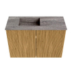 Mondiaz JOYA-DLUX 60cm toiletmeubel - kleur Oak - Wastafel FAYE positie Links 1 kraangat kleur Oza. SW1424075