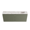 MONDIAZ TURE-DLUX Meuble toilette - 120cm - Army - EDEN - vasque Glace - position droite - 1 trou de robinet SW1103180