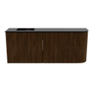 Mondiaz JOYA 101.6cm meuble de salle de bains - arrondi droit couleur Noyer - Vasque FAYE position Gauche 1 trou de robinet couleur Urban. SW1421412