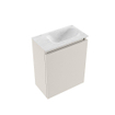 MONDIAZ TURE-DLUX meuble toilettes 40cm Linen. EDEN lavabo Opalo position droite. Avec 1 trou de robinet. SW1104441