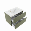 MONDIAZ VICA-DLUX Ensemble meuble de salle de bains - 70cm - meuble sous-vasque army - 2 tiroirs - vasque encastrée cloud au centre - sans trous de robinet - version haute 60cm - frape SW1088692