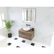 HR Matrix ensemble de meubles de salle de bain 3d 80cm 1 tiroir sans poignée avec bande de poignée en couleur charleston avec dessus charleston SW857054