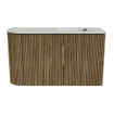 Mondiaz JOYA-DLUX Meuble de salle de bains 71,6cm - arrondi gauche couleur Dusk - Vasque FAYE position Droite 1 trou de robinet couleur Opalo. SW1423329