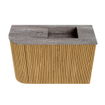 Mondiaz JOYA-DLUX 61.6cm toiletmeubel - ronding links kleur Oak - Wastafel FAYE positie Rechts 1 kraangat kleur Oza. SW1424139
