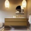 MONDIAZ VICA-DLUX Ensemble meuble de salle de bains - 150cm - meuble bas oro - 2 tiroirs - lavabo encastré cloud à droite - sans trous de robinet - version haute 60cm - glace SW1088234