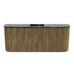 Mondiaz JOYA-DLUX Meuble de salle de bains 103.2cm - arrondis gauche et droite couleur Dusk - Vasque FAYE position Milieu Sans trou de robinet couleur Lava SW1423268
