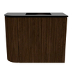 Mondiaz JOYA 51.6cm meuble de toilette - arrondi gauche couleur Walnut - Vasque FAYE position Droite 1 trou de robinet couleur Urban. SW1421368