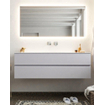 Mondiaz VICA ensemble de meuble de salle de bain - 150cm - meuble sous-vasque cale - 2 tiroirs - lavabo moon milieu - sans trou de robinet - miroir LED - version XL 60cm haut SW1097816