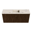 Mondiaz JOYA-DLUX 90cm meuble de salle de bains - couleur Walnut - Vasque FAYE position Milieu Sans trou de robinet couleur Nata. SW1424497