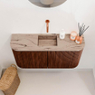 Mondiaz JOYA-DLUX 83.2cm toiletmeubel - ronding links en rechts kleur Ruby - Wastafel FAYE positie Midden Zonder kraangat kleur Arena. SW1425313