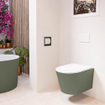 MONDIAZ LAVIE WC suspendu - 36x53cm - sans bride - Talc (offwhite) - softclose - quick-release - abattant WC - Army (vert) SW1208753