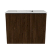 Mondiaz JOYA-DLUX Meuble de toilette 50cm - couleur Walnut - Lavabo FAYE position Gauche Sans trou de robinet couleur Opalo. SW1422577