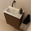 MONDIAZ TURE-DLUX Meuble de toilettes 40 cm Rust. EDEN lavabo Ostra position gauche. Sans trou de robinet. SW1105068