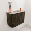 Mondiaz JOYA-DLUX 51.6cm toiletmeubel - ronding links kleur Shadow - Wastafel FAYE positie Rechts 1 kraangat kleur Glace. SW1422769