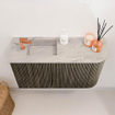 Mondiaz JOYA-DLUX 71.6cm toiletmeubel - ronding rechts kleur Shadow - Wastafel FAYE positie Links 1 kraangat kleur Glace. SW1422793