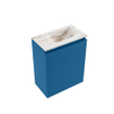 MONDIAZ TURE-DLUX Meuble toilette - 40cm - Jeans - EDEN - vasque Frappe - position droite - 1 trou de robinet SW1102799