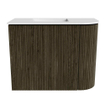 Mondiaz JOYA 51.6cm meuble de toilette - arrondi droit couleur Shadow - Vasque FAYE position Gauche Sans trou de robinet couleur Talc. SW1421451