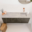 Mondiaz JOYA-DLUX 100cm toiletmeubel - kleur Shadow - Wastafel FAYE positie Rechts Zonder kraangat kleur Glace. SW1422791