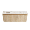 MONDIAZ TURE-DLUX Meuble toilette - 120cm - Washed Oak - EDEN - vasque Frappe - position gauche - sans trou de robinet SW1103063