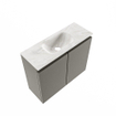 MONDIAZ TURE-DLUX Meuble toilette - 60cm - Smoke - EDEN - vasque Ostra - position centrale - sans trou de robinet SW1105122