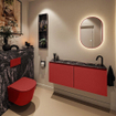 MONDIAZ TURE-DLUX Meuble de toilettes 120 cm Fire. EDEN lavabo Lava position droite. Avec 1 trou de robinet. SW1103804