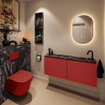 MONDIAZ TURE-DLUX Meuble toilette - 120cm - Fire - EDEN - vasque Lava - position droite - 1 trou de robinet SW1103804