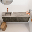Mondiaz JOYA-DLUX 111.6cm toiletmeubel - ronding rechts kleur Shadow - Wastafel FAYE positie Links Zonder kraangat kleur Oza. SW1425078