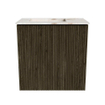 Mondiaz JOYA-DLUX 40cm toiletmeubel - kleur Shadow - Wastafel FAYE positie Links 1 kraangat kleur Frappe. SW1422685